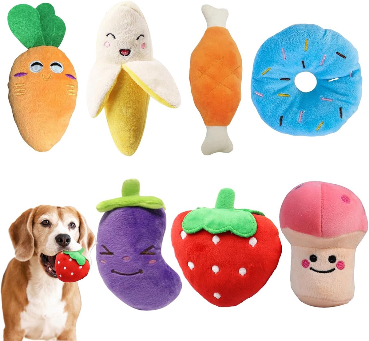 Hondenspeelgoed, interactief knijpspeelgoed, interactief speelgoed voor honden, kauwspeelgoed voor honden, voor middelgrote en kleine honden