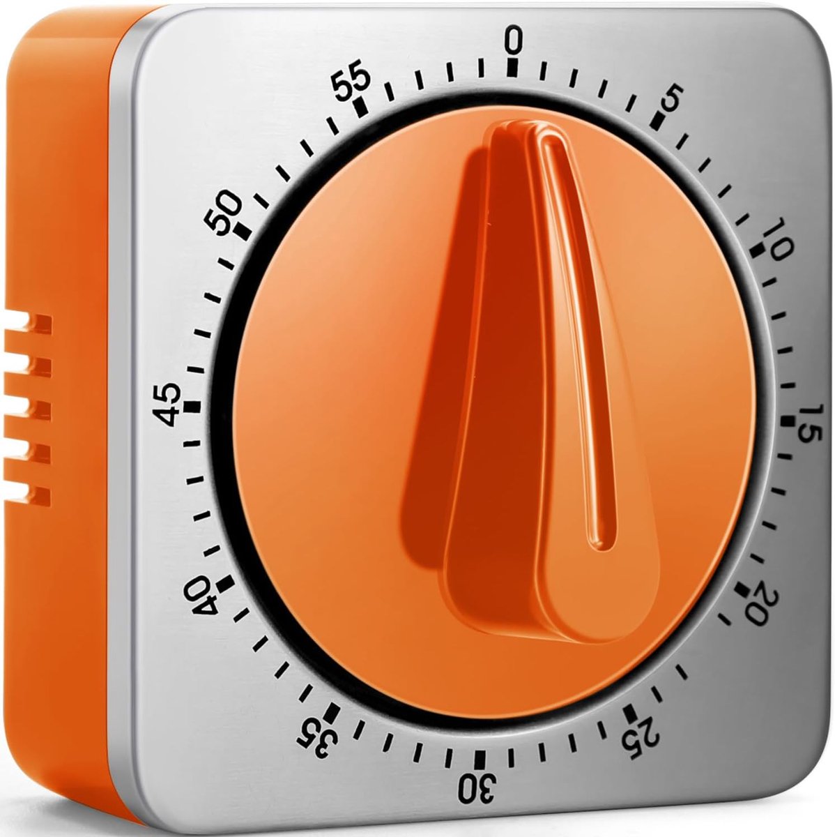 Keukentimers om te koken, chef-kok kookwekker met luid alarm, 100% mechanische bureautimer - geen batterijen nodig - magnetische achterkant, prachtige roestvrijstalen behuizing