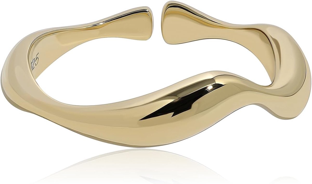 Ringen voor dames Chunky Gouden Ringen Anti-aanslag Sterling Zilveren Stapelbare Ringen Verstelbare Maat Vriendschapsringen