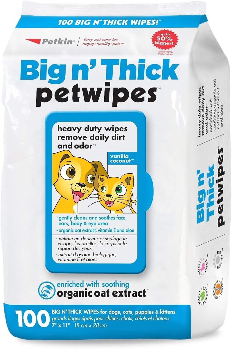SnelShoppen - Grote Extra Dikke Huisdier Wipes voor Honden en Katten, 100 Stuks, Verfrissende Doekjes Voor Gezicht, Oren, Lichaam en Ogen, Ideaal Voor