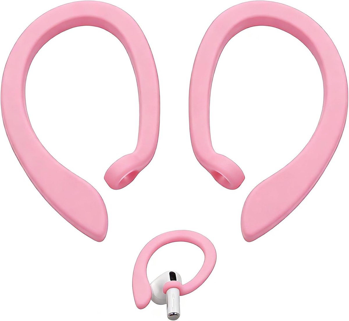 2 stuks siliconen anti-verlies oorbeugels voor Bluetooth-hoofdtelefoon, oorhaken voor Apple hoofdtelefoon, anti-verlieshouder (roze)