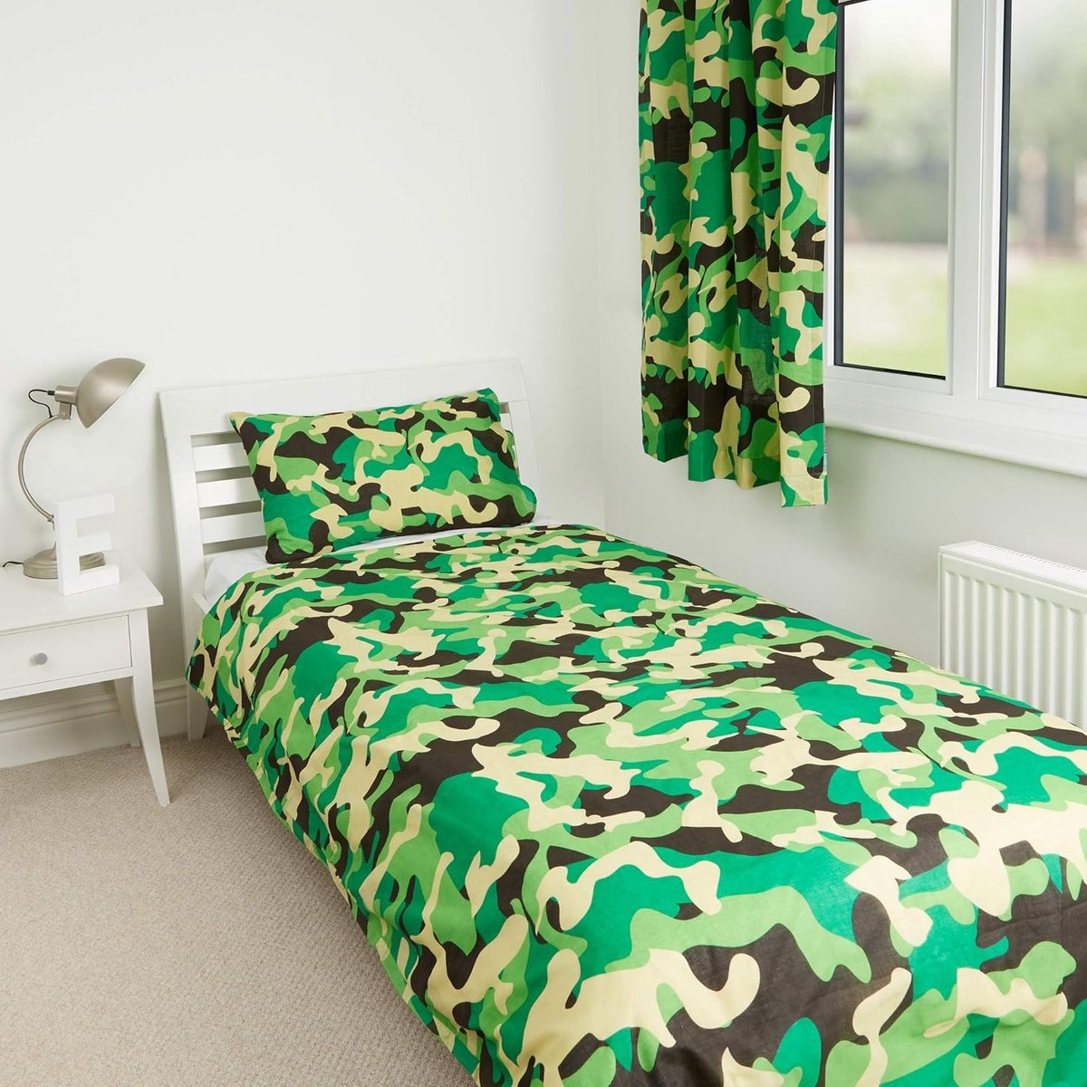 Co Green Camo Camouflage Kids Jongens Meisjes Slaapkamer Dekbedovertrek Beddengoed Range (Eenpersoons Dekbedovertrek)