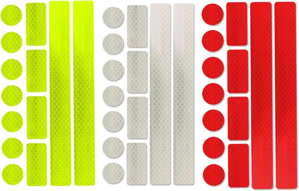 Reflecterende Stickers en Reflectoren voor Veiligheid - Perfect voor Fiets, Kinderwagen, Schooltas, Rugzak en Kleding