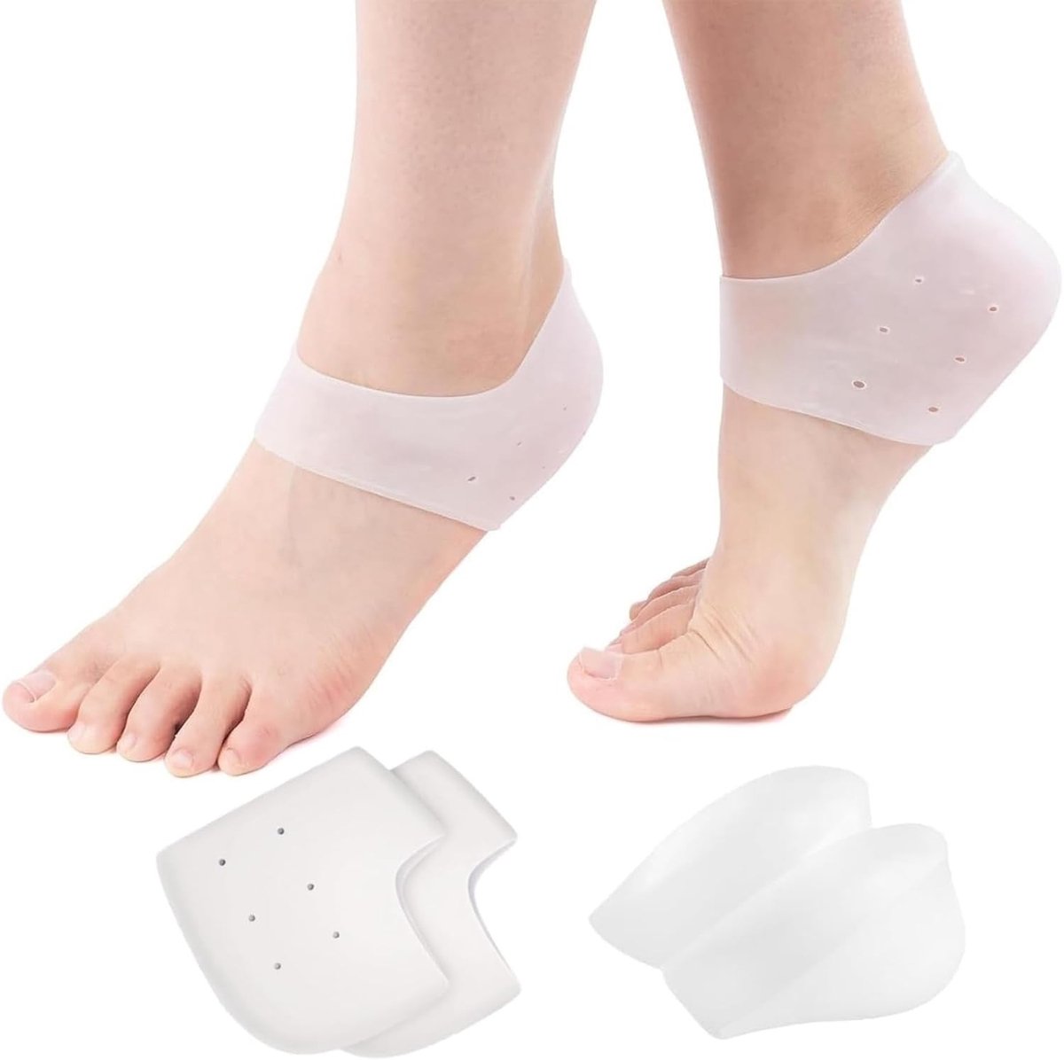 Ademend Hielbescherming voor Schoenen - 2 Stuks Siliconen Hielkussens voor Mannen en Vrouwen, Verminder Hielpijn, Eelt en Likdoorns