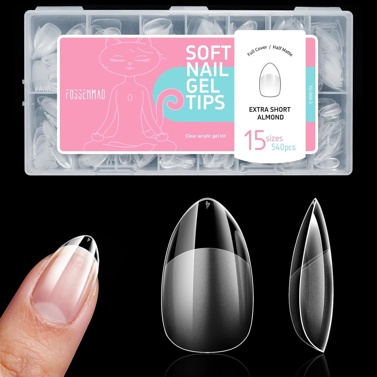 Coffin Nageltips Extra Kort - Full Cover Nageltips - 15 Maten - Ideaal voor Gel Nagels - ShopVlot