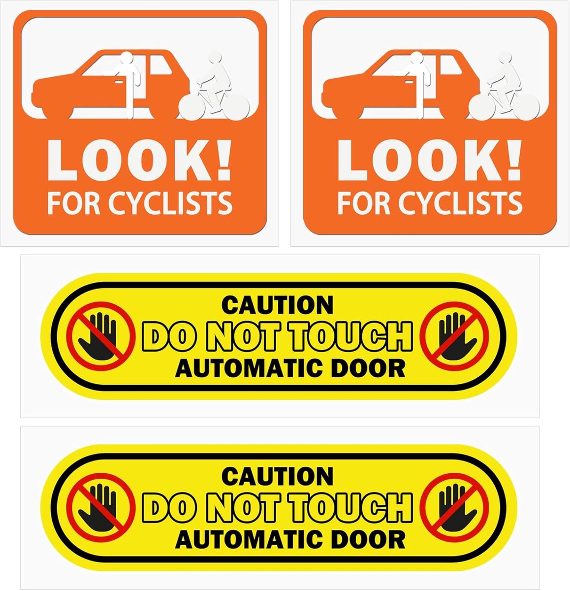 Set van 4 voertuigsafety stickers - hoge zichtbaarheid vinyl - SnelShoppen