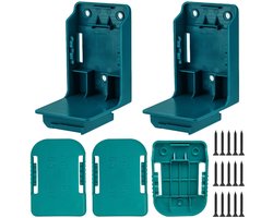 Pack of 5 Battery Holder Compatible with Makita 14.4-18v, Battery Storage Rack, 2-in-1 Wall Mount Drill Holder, Drill - ShopVlot