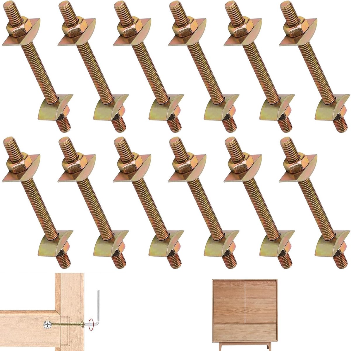 Werkbladconnector 12 Stuks - Rvs Zwaar Model - Duurzaam en Roestvrij - Ideaal voor Meubelassemblage - ShopVlot