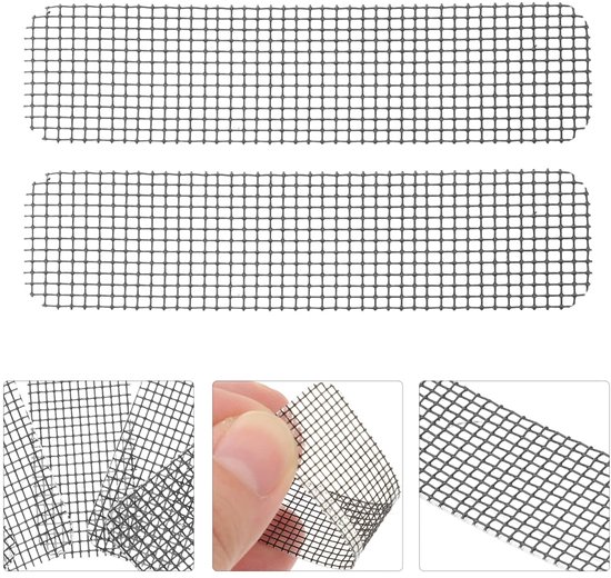 Reparatiestickers Raamfolie - Plakstrips Gaas - Raam Herstellen - Sterke Lijm - 6x1.5cm - Zwart — afbeelding 3