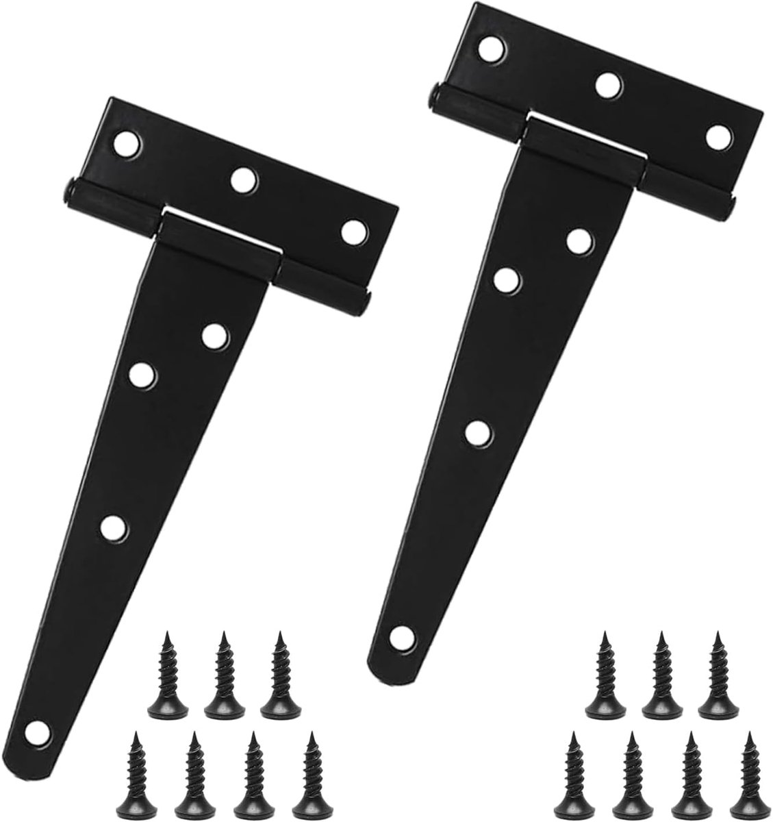 SnelShoppen - 2 stuks 125 mm zware belasting T-scharnieren zwart met 7 afvoeren, 270 hoeken, draaibereik, veiligheidsdeurslot roestvrij staal voor kas
