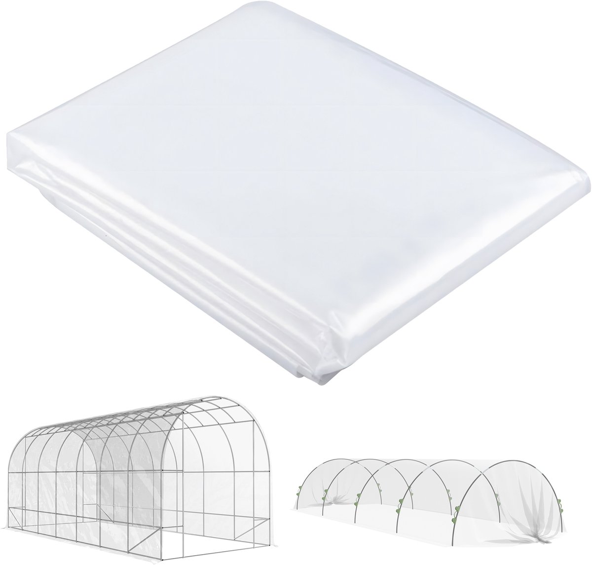 COVREO Gewächshausfolie 7 x 8 m, transparant, polypropyleen, UV bescherming