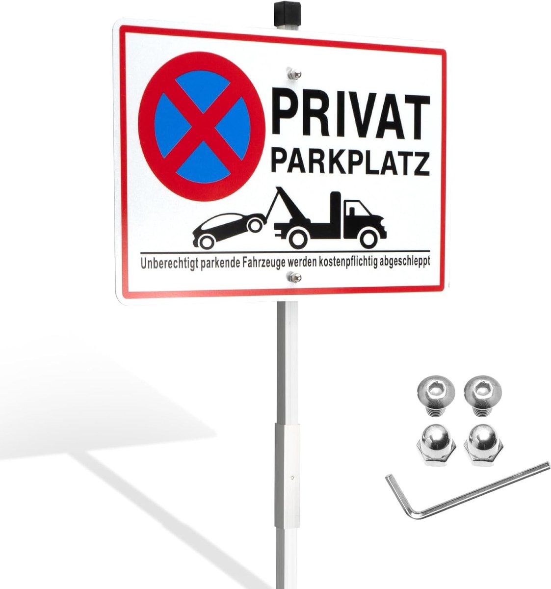 sign private parking 30 x 20 cm, aluminium, with holes, waterproof, weatherproof and UV-resistant - ShopVlot