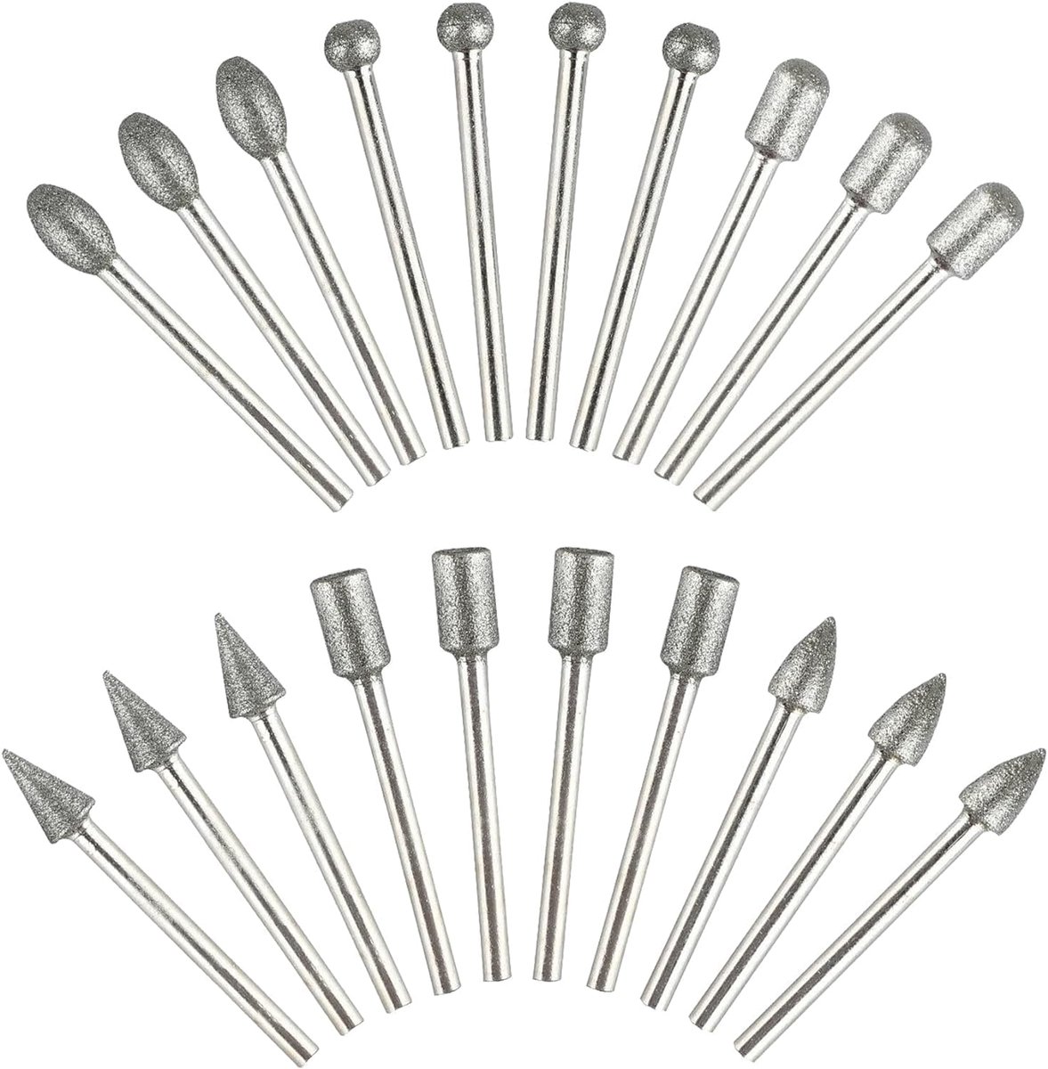 Diamond Cutter Set, 20 Pieces Diamond Milling Pens, Grinding Pins for Dremel Rotation Tool Accessories with 1/8 Inch - ShopVlot