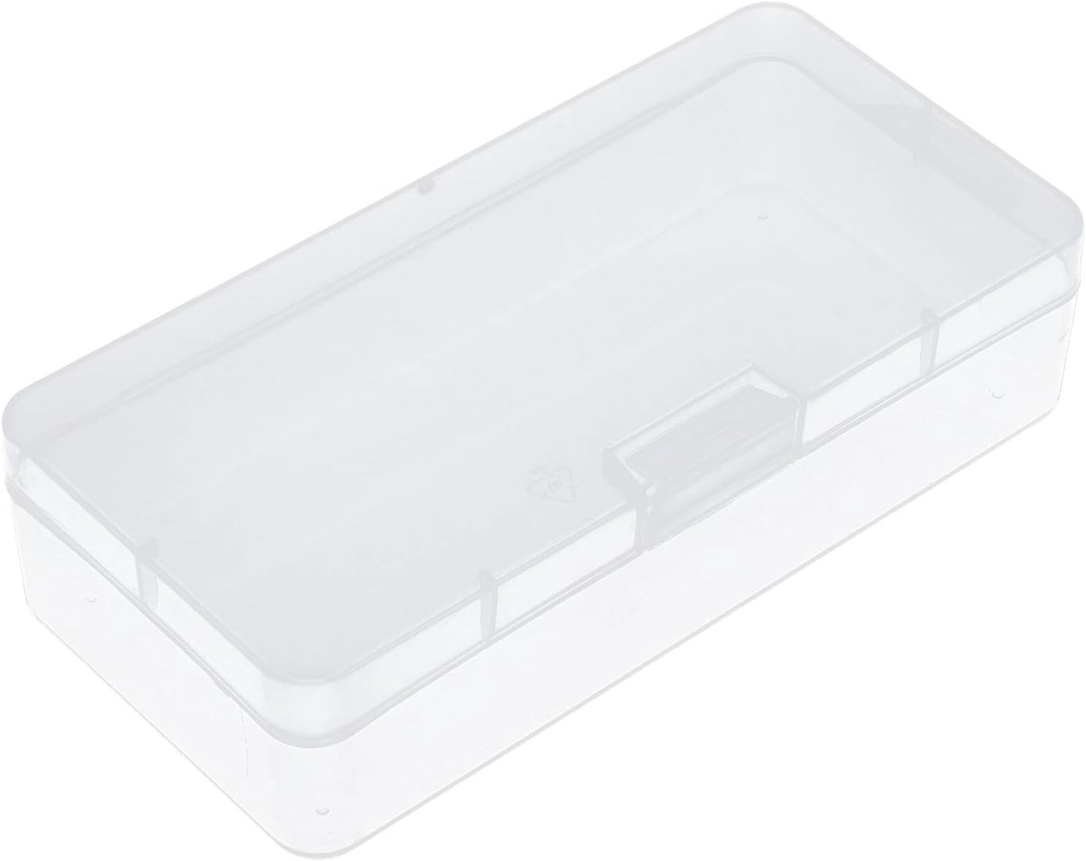 SnelShoppen - Plastic Opbergdoos 2-Delig 10 Cm X 20 Cm - Transparante Digitale Elektronische Bewaarbox met Flipdeksel - Veilig en Stevig - Voor Kleine