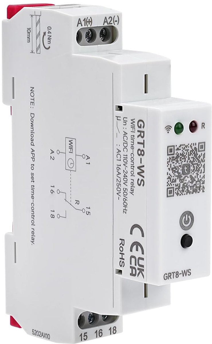BuyWeek TUYA-AZ Protection Switch WiFi Switch DIN Rail 16A 1P with Short Circuit Protection Circuit Breaker TUYA App - ShopVlot