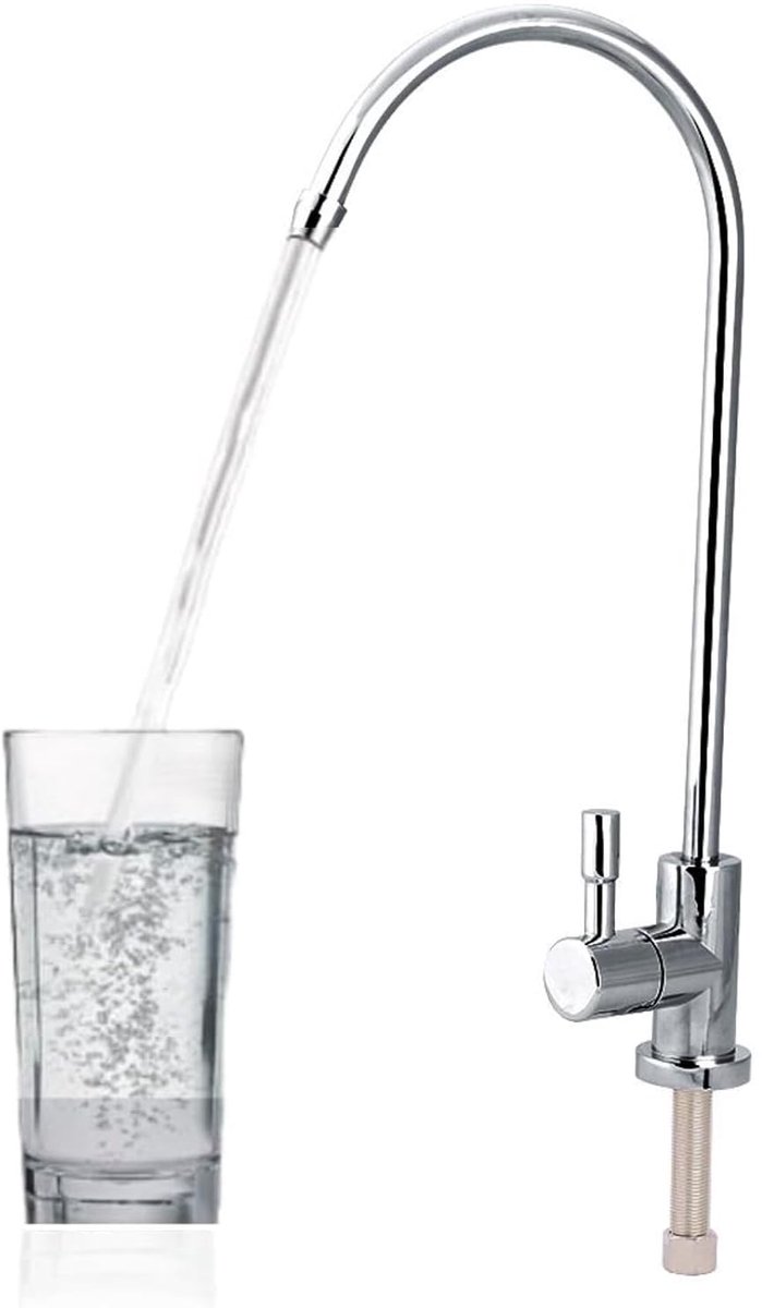 SnelShoppen - Drinkwaterfilter Kraan, 1/4'' Zinklegering Keukenmengkraan Chroom Omgekeerde Osmose Drinkwaterfilter voor Keuken, Koken en Schoon Water