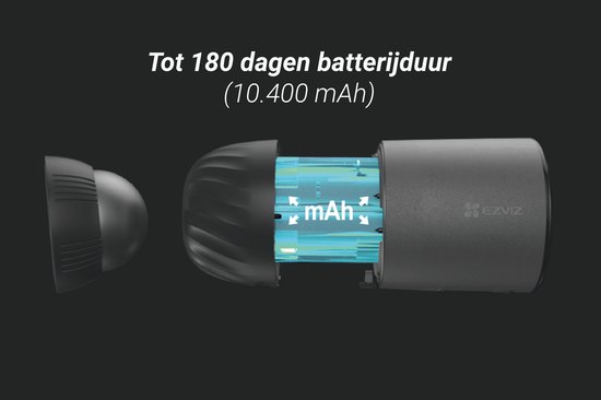 Ezviz BC1C Pro - 4K Ultra HD - Batterijcamera - Kleur nachtzicht - 10400 mAh - MicroSD Card - Zwart van EZVIZ — afbeelding 3