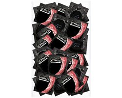 VITALIS 100 Condooms Pack Sensation met ribbels & noppen, Nominale breedte 53 mm, 100 Premium genopt met ribbels