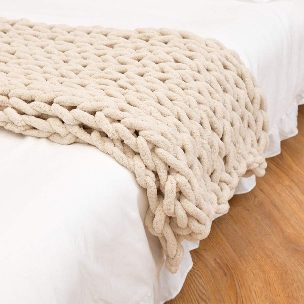 Omgoods - Chunky Gebreide Wollen Plaid voor Sofa