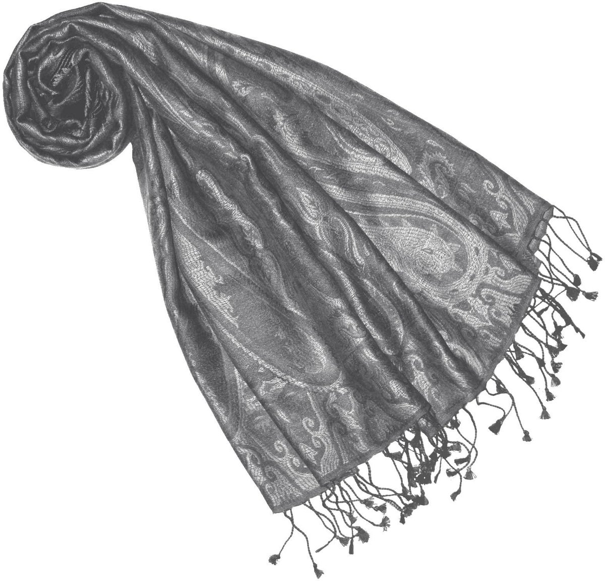 Omgoods - Luxe Pashmina Sjaal van 100% Zijde met Paisley Patroon
