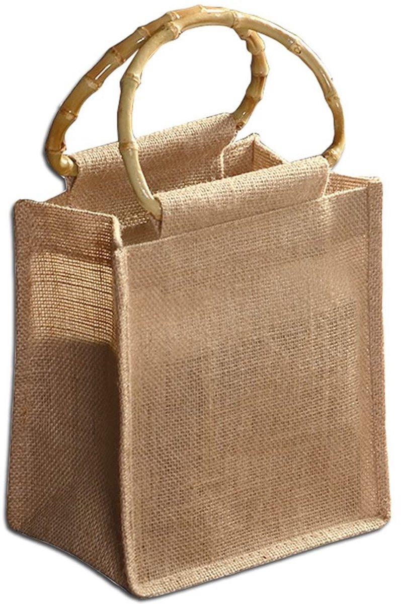 Omgoods - Jute Bamboe Shop Tas met Handvatten