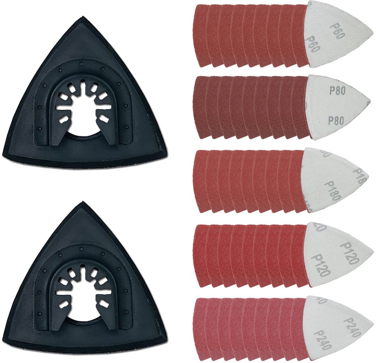 Omgoods - Driehoekige Schuurdiscs voor Multitools 80 mm Voor Polijsten