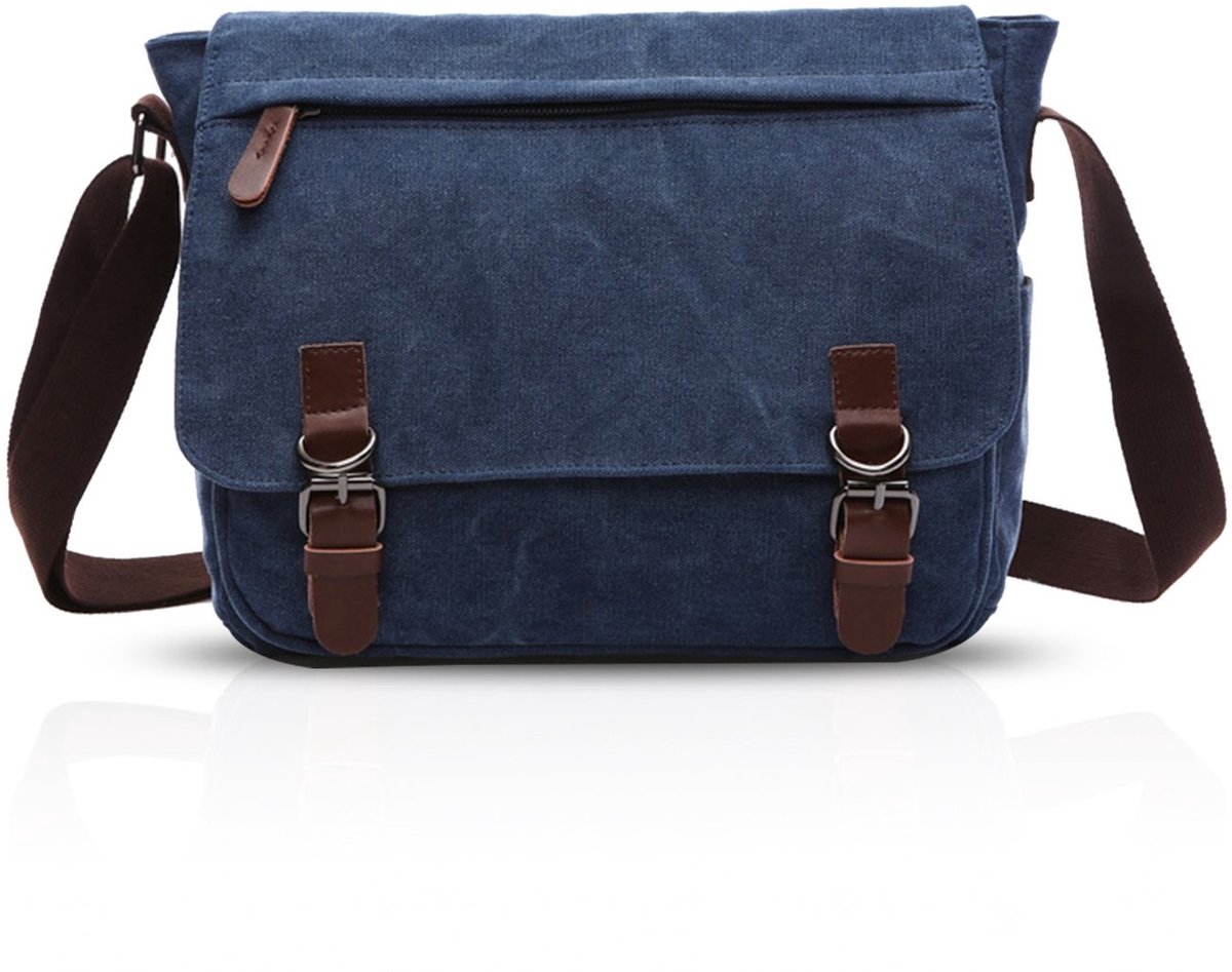 Omgoods - Retro Schoudertas voor Laptop - Ruimte voor 12.9 Inch Notebook en Meer