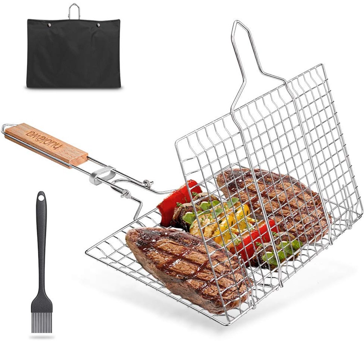 Omgoods - Draagbare Grillmand van RVS voor Groenten en Vis