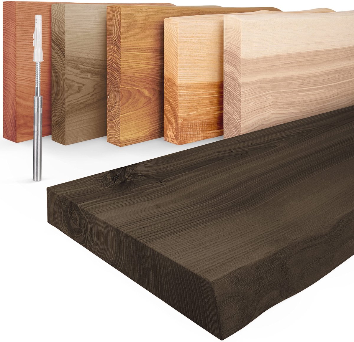 Omgoods - Houten zwevende wandplank 40 cm met onzichtbare montage