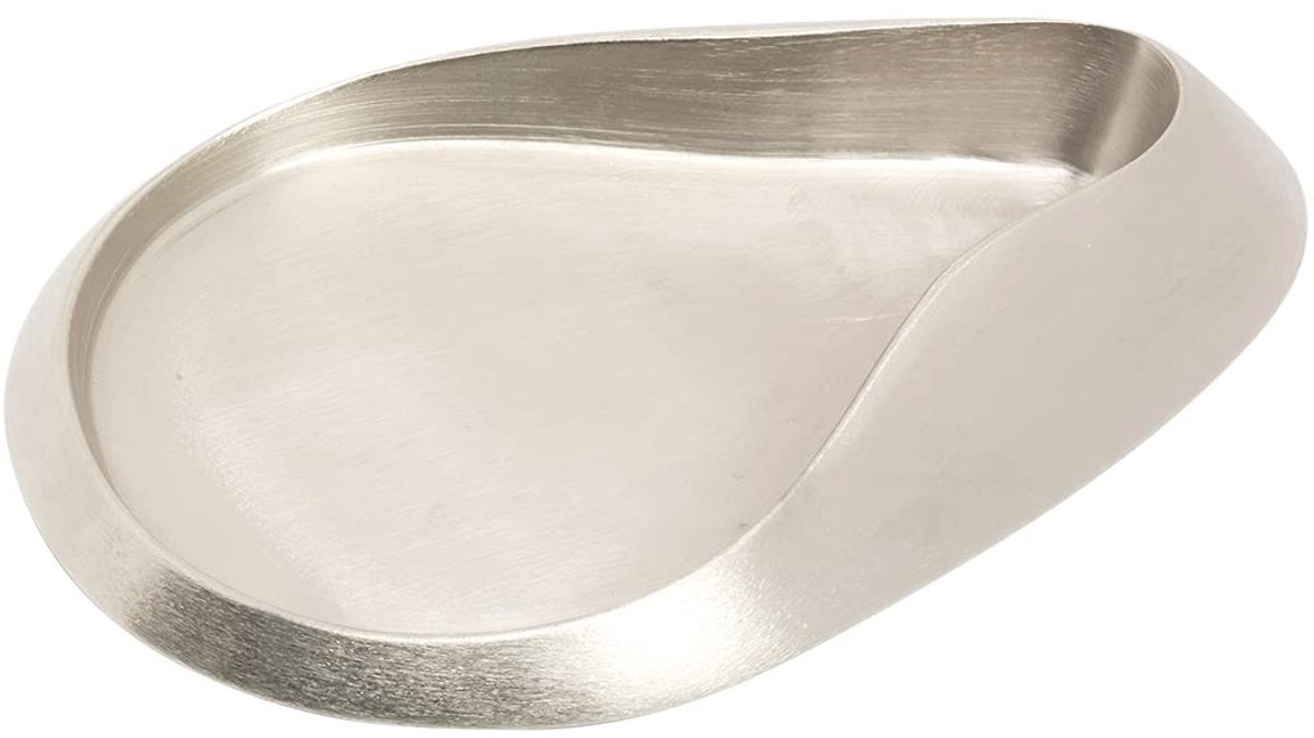 Omgoods - Ovalen Kaarsenbord 12x8 cm Messing Zilver Matt