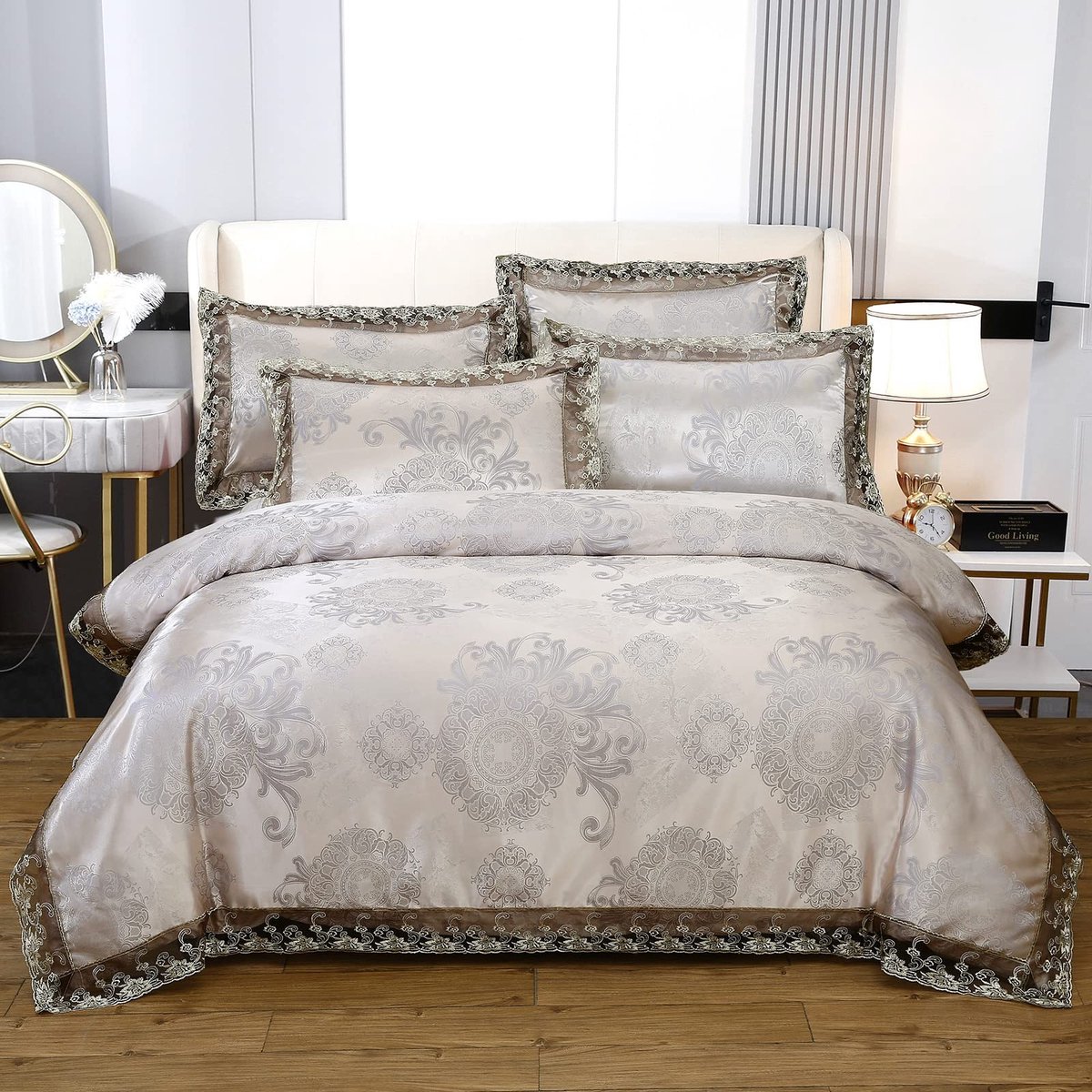 Omgoods - Luxe Jacquard Dekbedovertrek Set van 3 Stuks