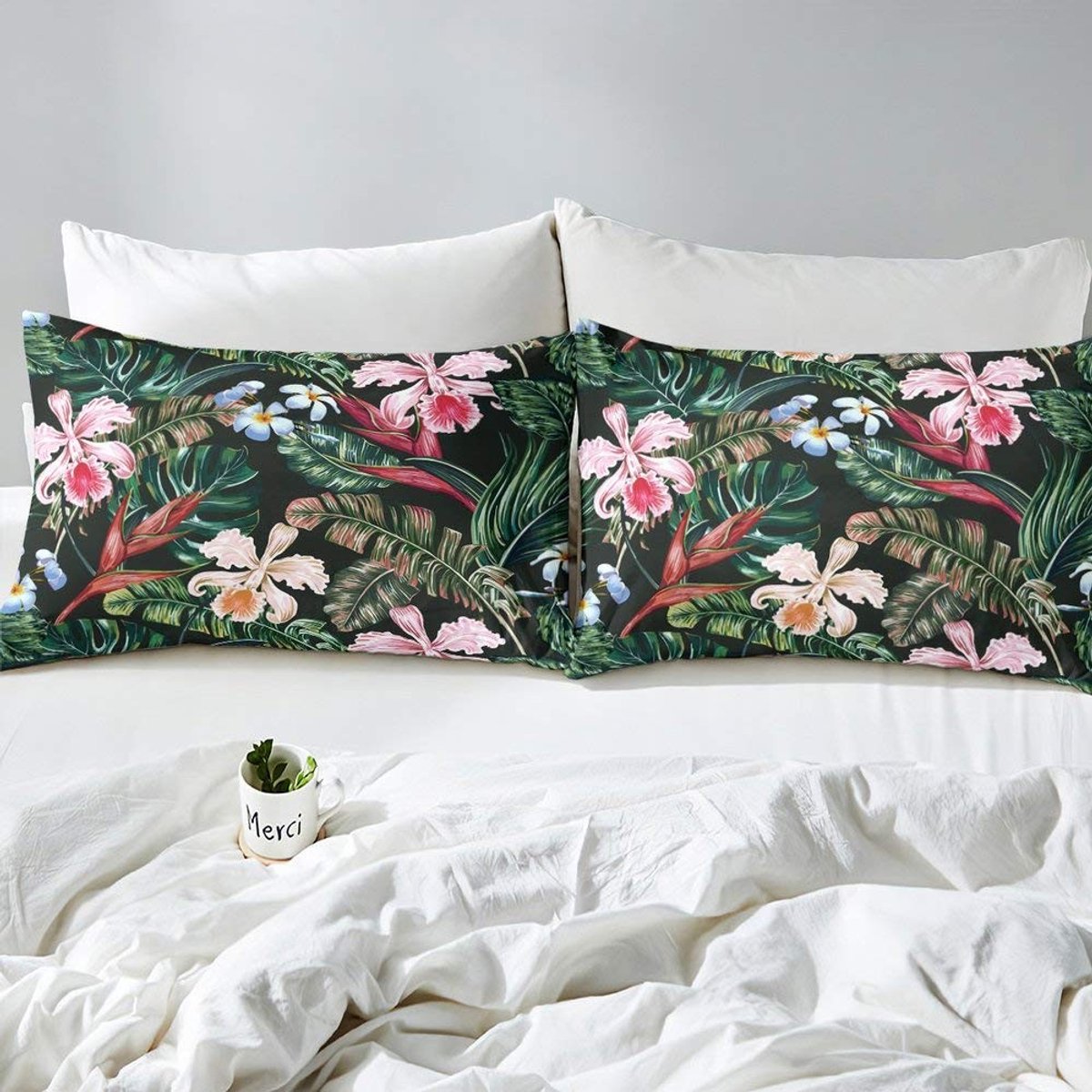 Omgoods - Palm Leaves Duvet Cover Set - Tropische bloemen voor Kids