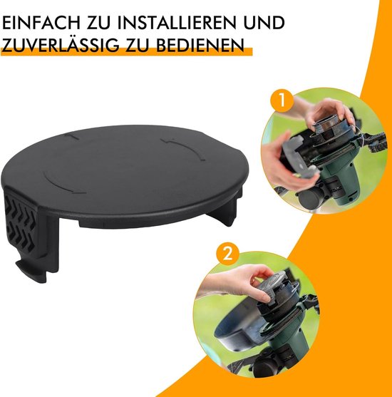 Spoelafdekking 1600A01R5J geschikt voor Bosch UniversalGrassCut 18/18-26/18-260 grastrimmer, compatibel met Bosch F016800570 draadspoel (3 stuks) — afbeelding 3