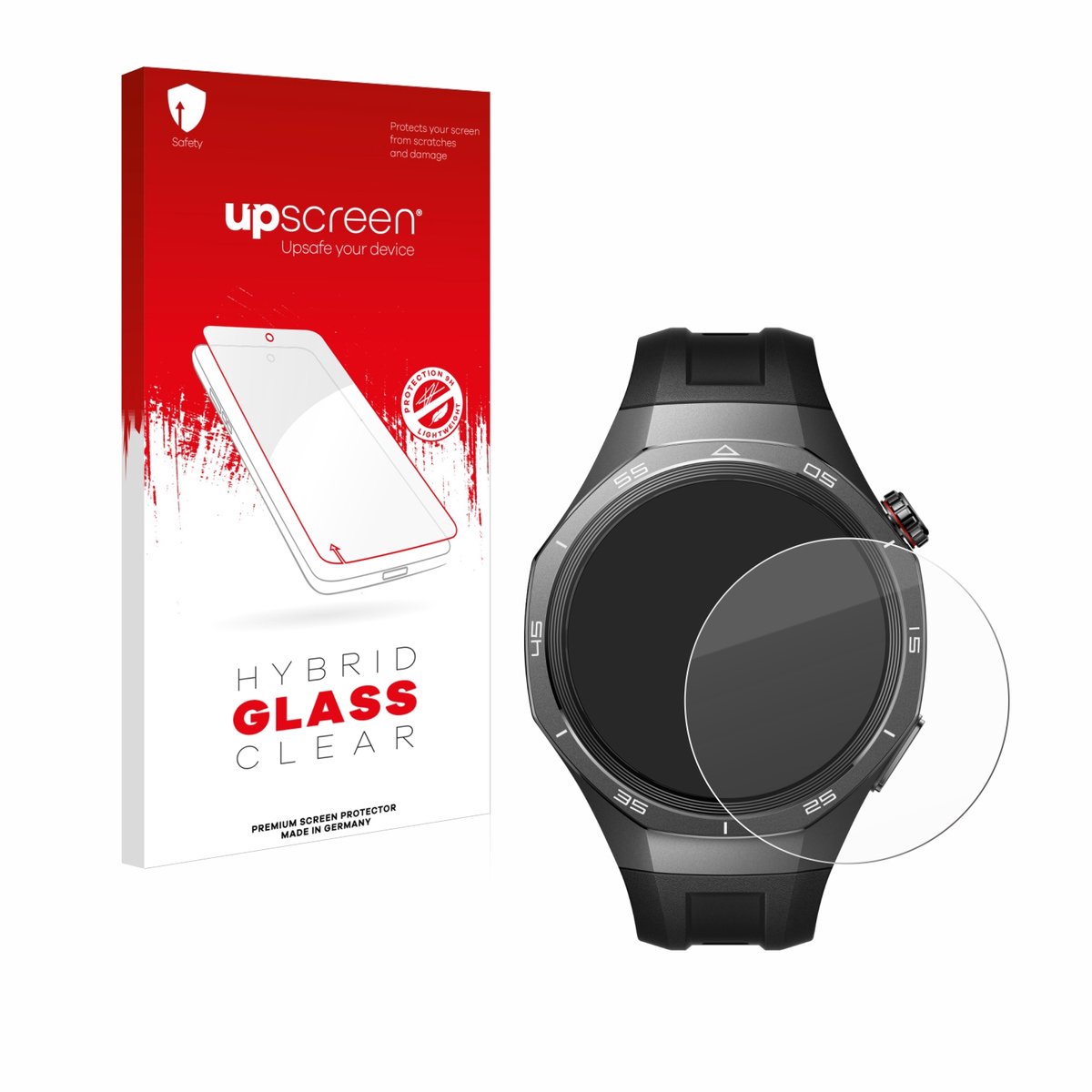 upscreen - Screenprotector voor Huawei Watch GT 5 Pro (46 mm) - Folie Beschermfolie Beschermglas transparant