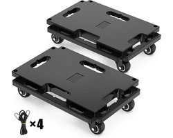 SnelShoppen - Moving Furniture Dolly Connectable, 136kg Capaciteit Piano Verhuizing Dolly, Stevige 4 Wielen Verhuiswagen voor Zware Meubels, Zwart, 2