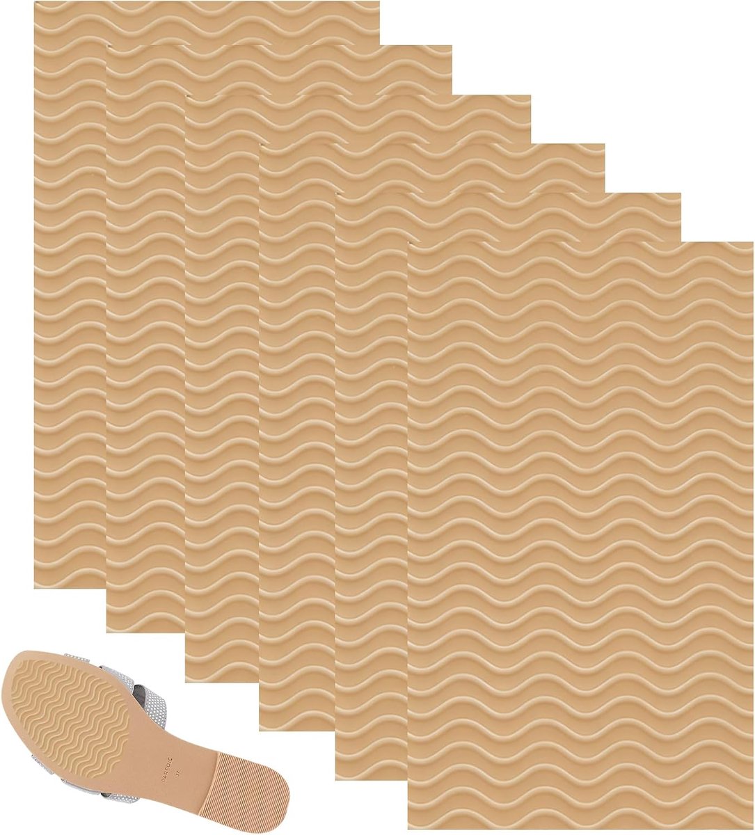 reparatie, 6 stuks anti-slip zoolpads, rubberen zolen om op te plakken, rubberen zolen om op te plakken voor zolen voor alle maten (kaki, 15 x 10 cm)