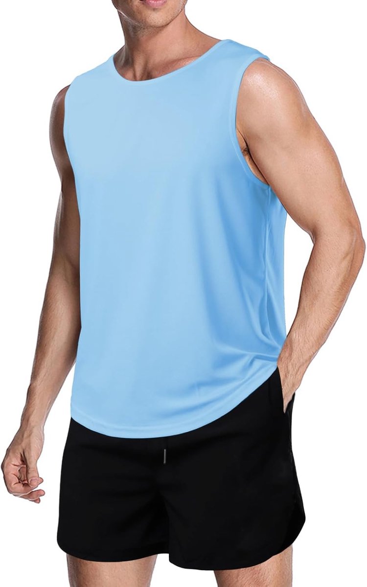 meioro, Tanktop van mesh voor heren, mouwloos, sneldrogend, training op sportschool, sportieve shirts, voor hardlopen, fitness vest, bodybuilding, sport