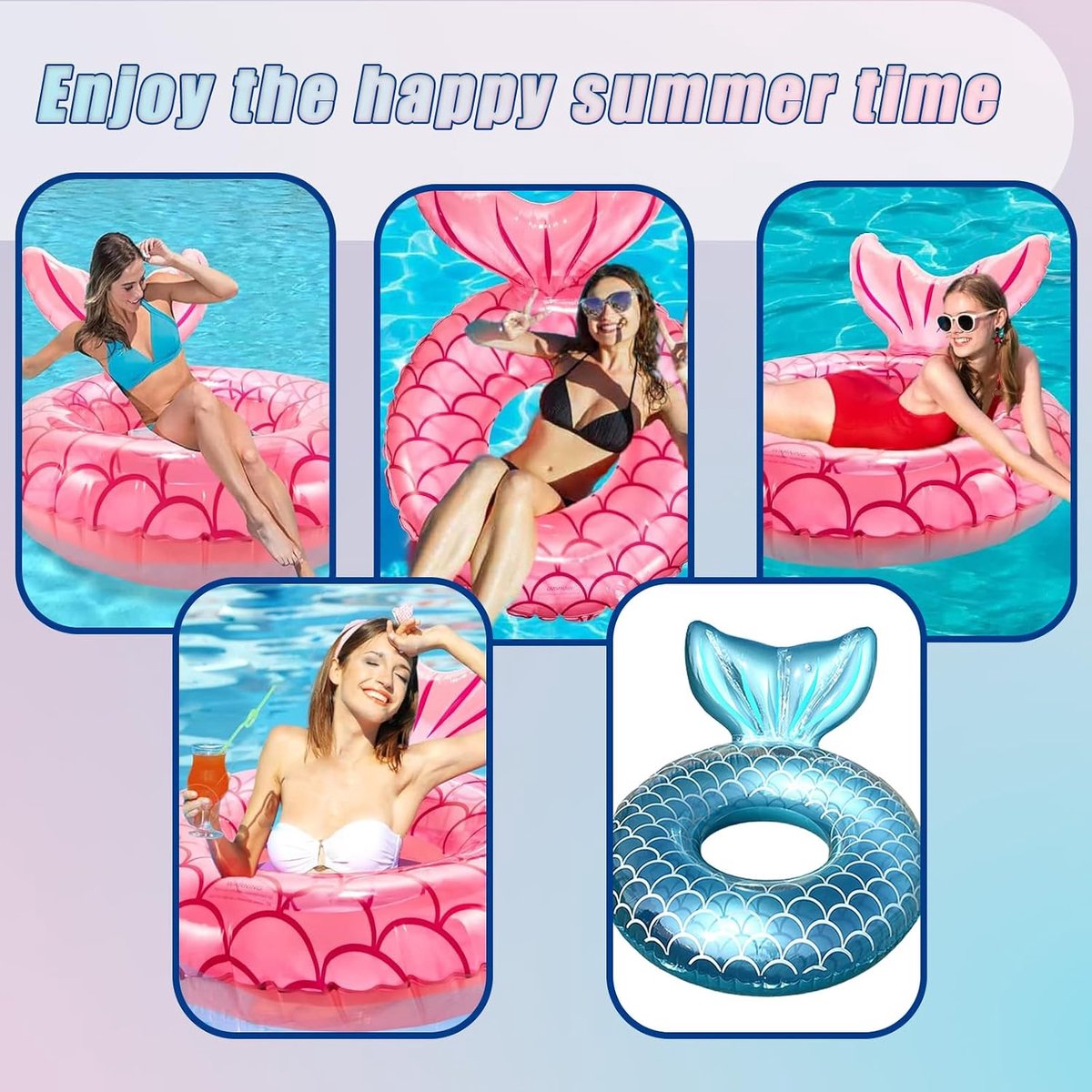 Zeemeerminzwemring voor volwassenen, waternixen, opblaasbare ring met diameter, opblaasbare zwemring voor vrouw, zwembad, water, outdoor, speelgoed, feestaccessoires