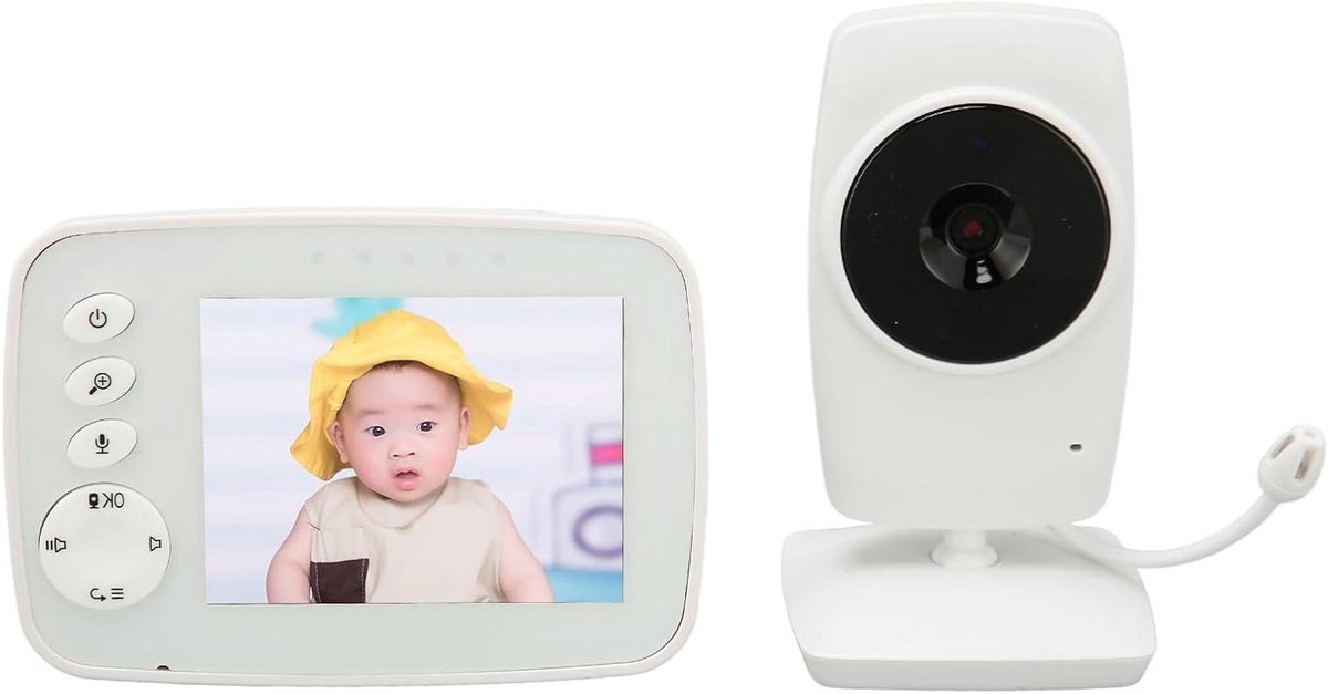 Draadloze Babyfoon - Video Monitor - Baby Bewaken - Kleuren Nachtzicht - 3.2 Inch Scherm - Wit