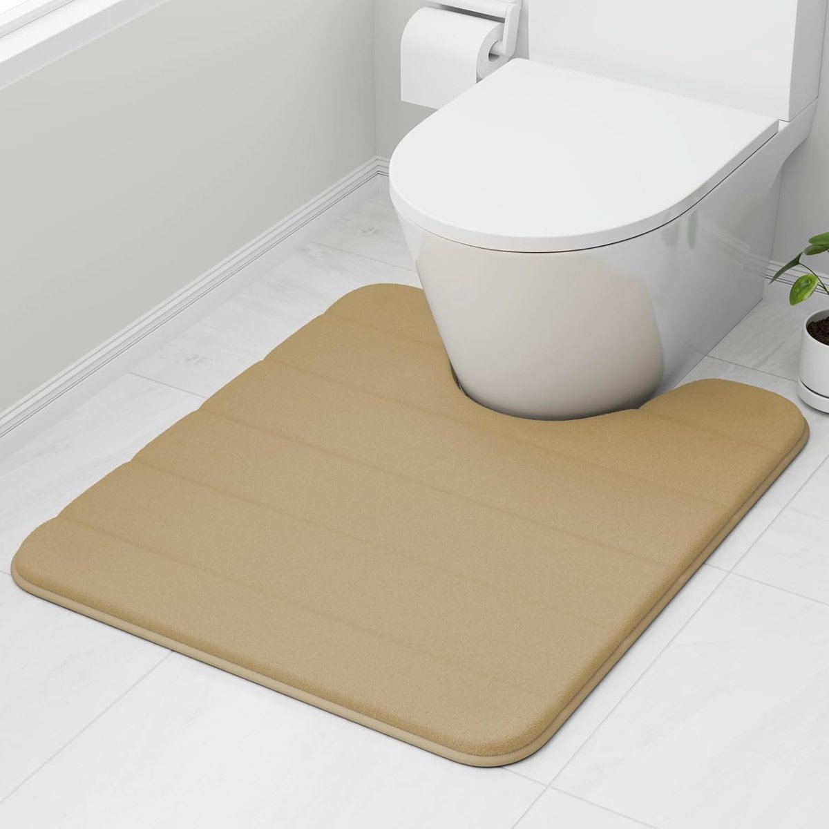Toiletmat 50 x 60 cm - Beige - Ultra zacht - Super absorberend - SnelShoppen