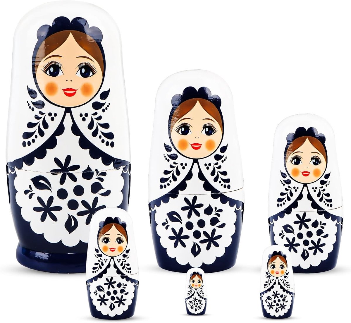 Kleurrijke Russische Matroesjka Poppen voor Kinderen, 6 Laags, Houten Stapelbare Figuren, Educatief Speelgoed en Verjaardagscadeau