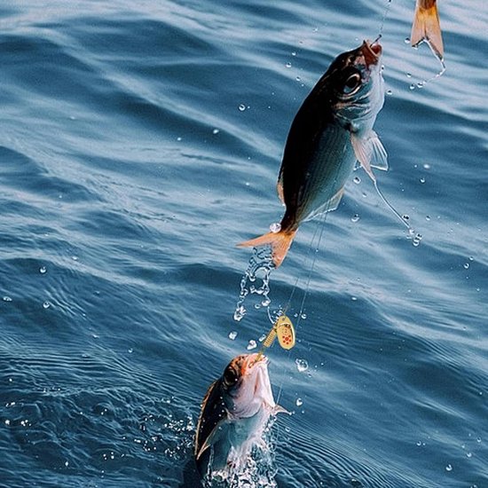 Fishing Spinner Bait - 10 Stuks, Spinner Baits Metalen Kunstaas Voor Baars, Hoogreflecterende Uitrusting Met Drie Haken Voor Offshore Rivieren Meren Watersport — afbeelding 2