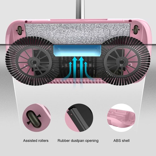 Veegmachine - Vloerreiniger - Huishoudelijk schoonmaken - 3-in-1 functie - 102 cm - Roze — afbeelding 2