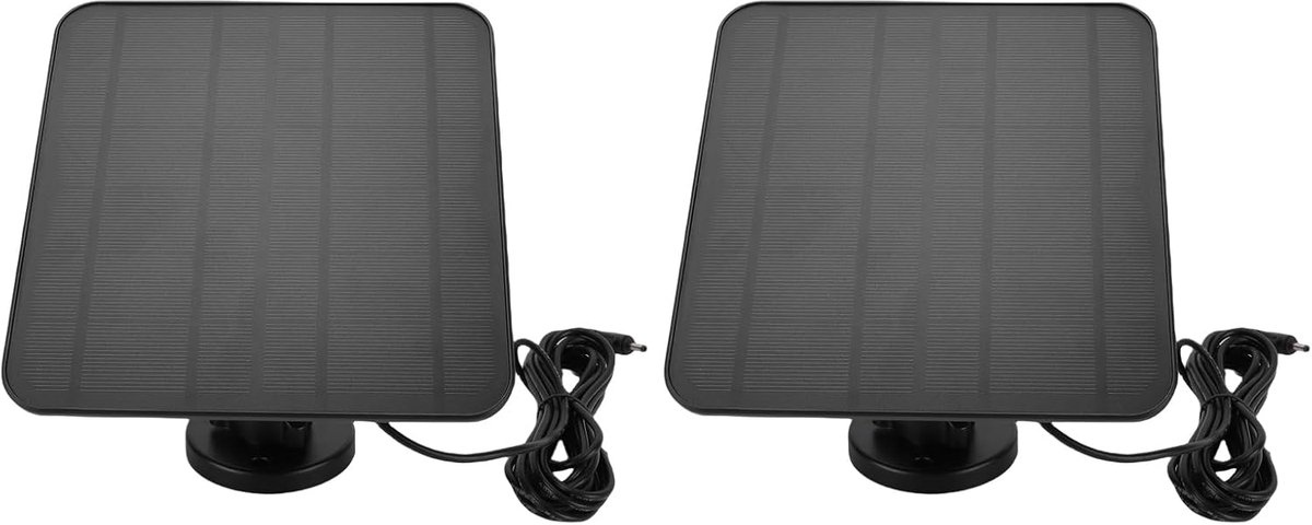 Zonnepaneel Oplader - Externe Stroombron - Camera Voeden - IP65 Waterdicht - 12W Vermogen - Zwart