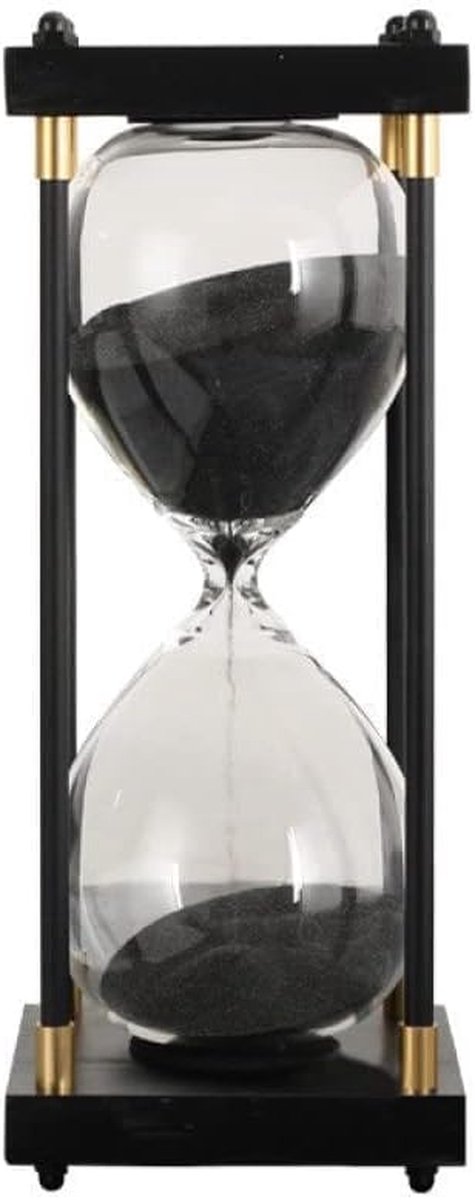 Zandloper Timer - Zandglas Klok - Keuken Gebruik - Houten Frame - 30 Minuten - Blauw