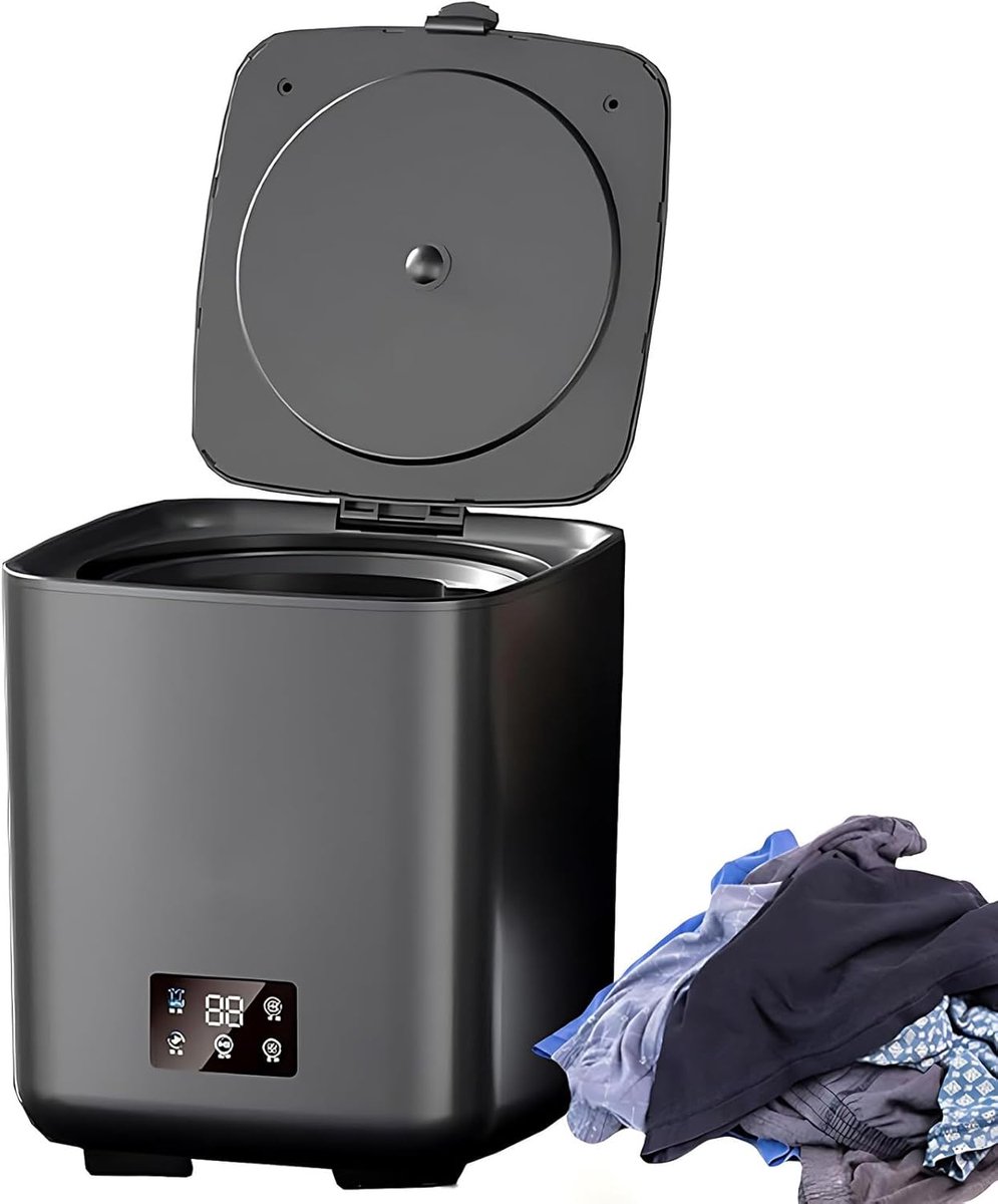 Draagbare Wasmachine Compacte Washer Thuis en Reis Volautomatisch Touchscreen 10 Liter Capaciteit Wit