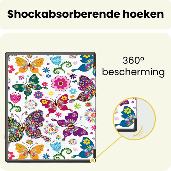 Hoes Geschikt voor Kobo Elipsa 2E - E-reader Bescherm Hoesje Case Sleep Cover Met Screenprotector - Hoes Geschikt voor Kobo Elipsa 2E Hoesje - Vlinders — afbeelding 5