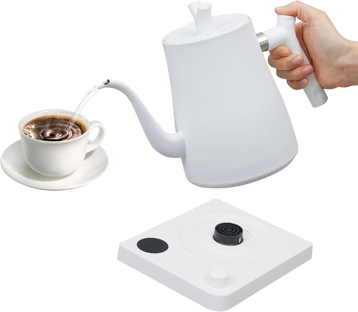 Elektrische Waterkoker - Theepot Snelkokend - Thee Zetten - Instelbare Temperatuur - 1 Liter - Wit