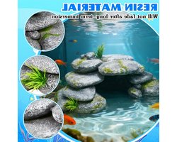 Verstevigde Schuilplaats voor Schildpadden en Vissen, 23 x 12,5 x 7,5 cm, Natuurlijke Steen Decoratie voor Aquariums, Schuilplekken voor Reptielen en Garnalen