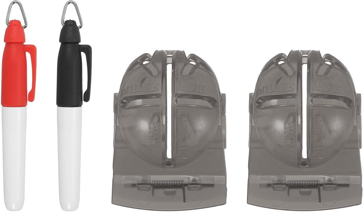 Golfbal Lijn Marker Tool Set voor Precisie Aligneren, Inclusief 2 Kleur Marker Pennen voor Putting en Golfbal Markering, Zwart